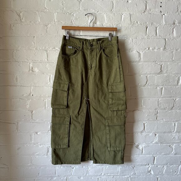 FP x The Ragged Priest Khaki Soda Combat Skirt in Green Size Small - Picture 1 of 4